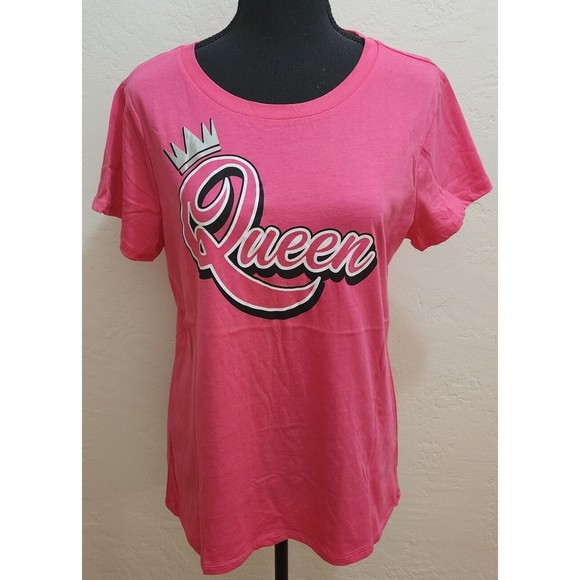 Bobbie Brooks Tops - Women's Short Sleeve HOT PINK Graphic Ladies Tee QUEEN T-Shirt (Small & Med) NEW